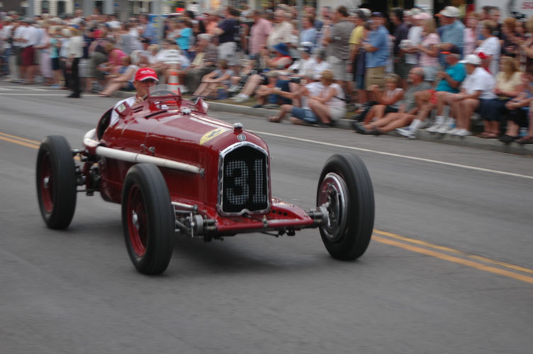 Peter in #5006 during the Watkins Glen road race recreation, September 2008: photograph by Clem Simmons