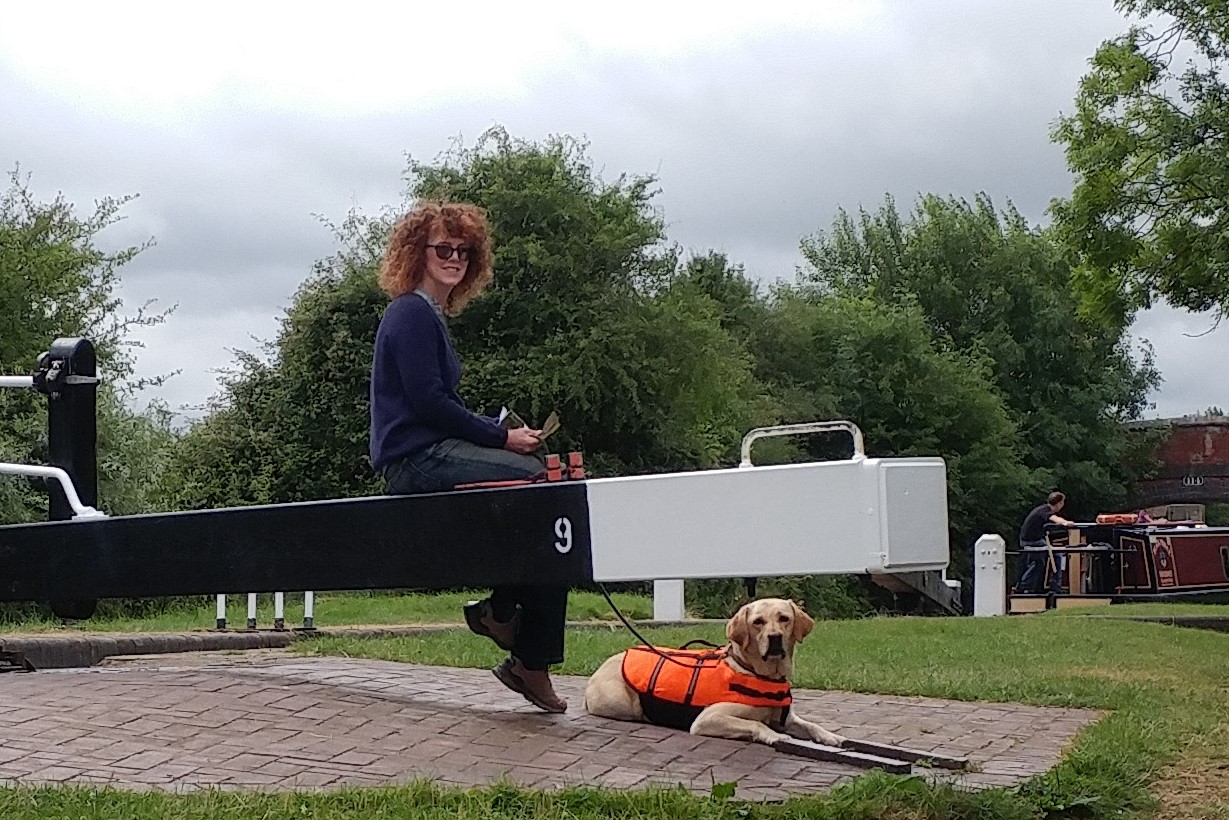 Karen on barge trip
